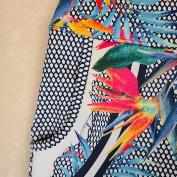 Lucky In Love‎ Wide Leg Copa Culotte Cropped Pants Medium Tropical Floral Golf - Picture 2 of 10